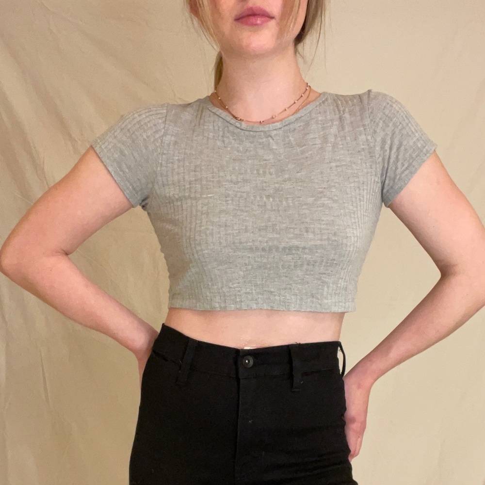 Grey crop top